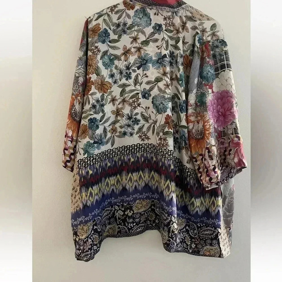 $420 Johnny Was Betzy Emilia Paisley Print Silk Kimono Top Size XL. - Picture 10 of 12